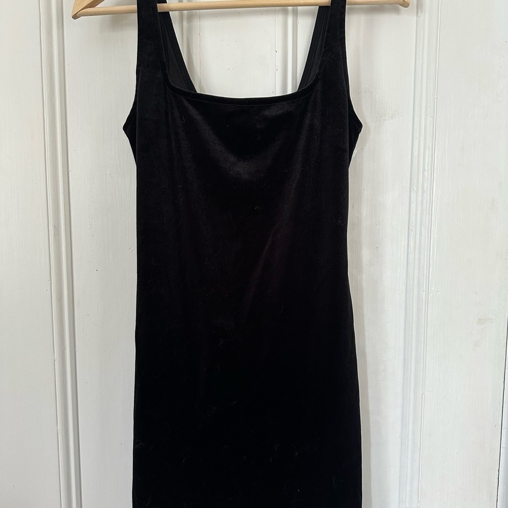 Urban Outfitters Black Velvet Mini Dress